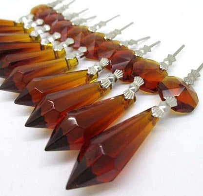30Pc/lot 38mm Icicle Prisms Crystal Chandelier Parts Pendant Suncatcher Lighting