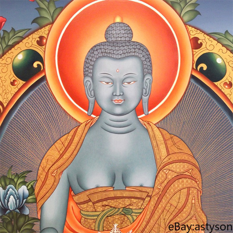 Hand-drawn Tibetan Buddhism Medicine Buddha Thangka