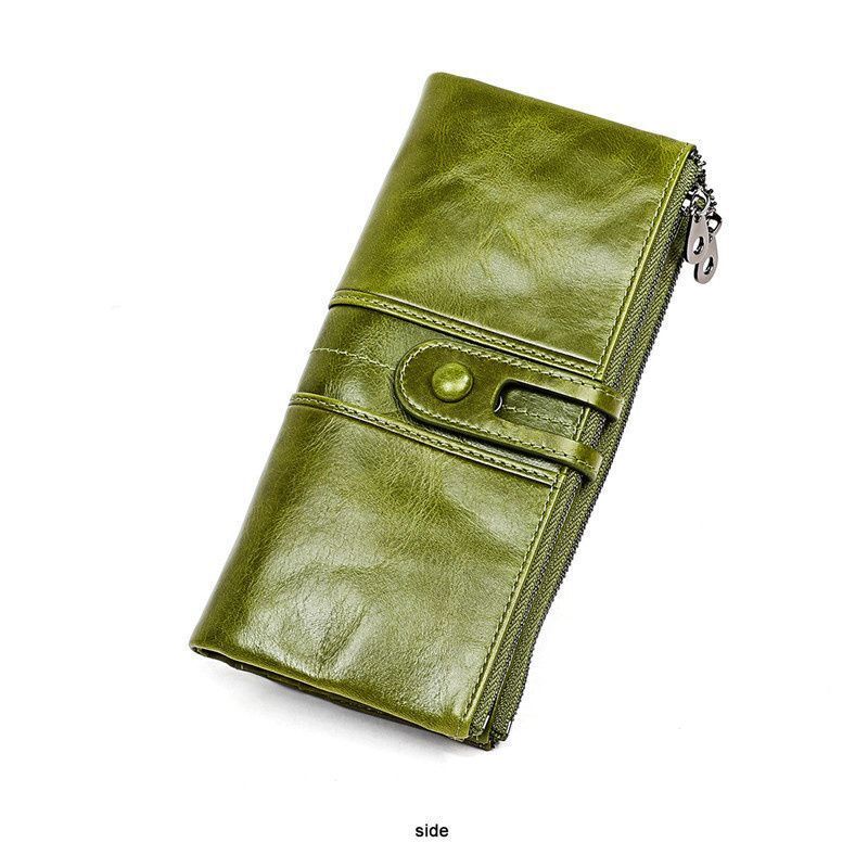 Long Wallet Genuine Leather Clutch Wallet Female Coin Purse Holder Handy Bags