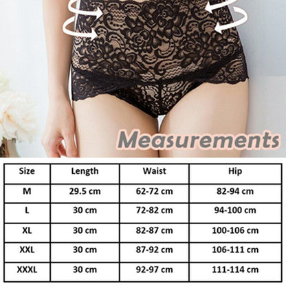 Weight Loss Seamless Lace Panties Hip Lifting High Waist Knickers Lace Panties