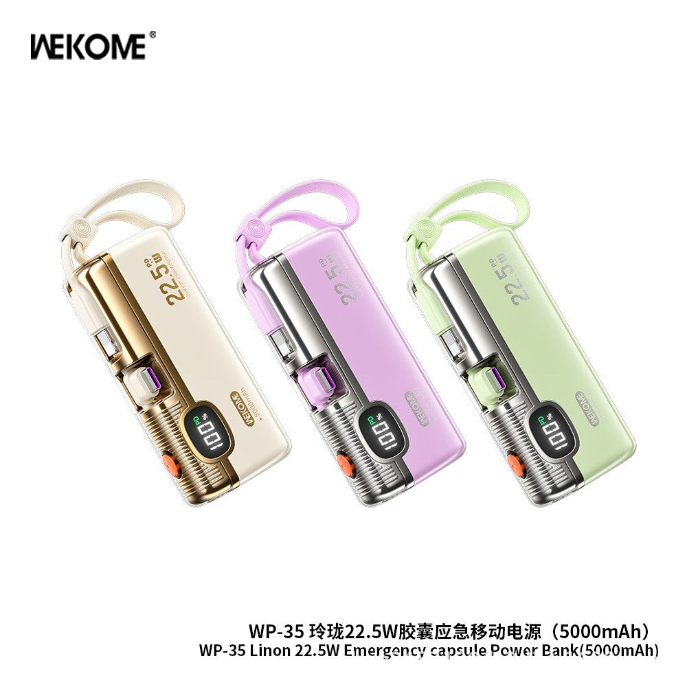 Telinglong Series 22.5W Capsule Emergency Mobile Power Bank 5k mah WP-35