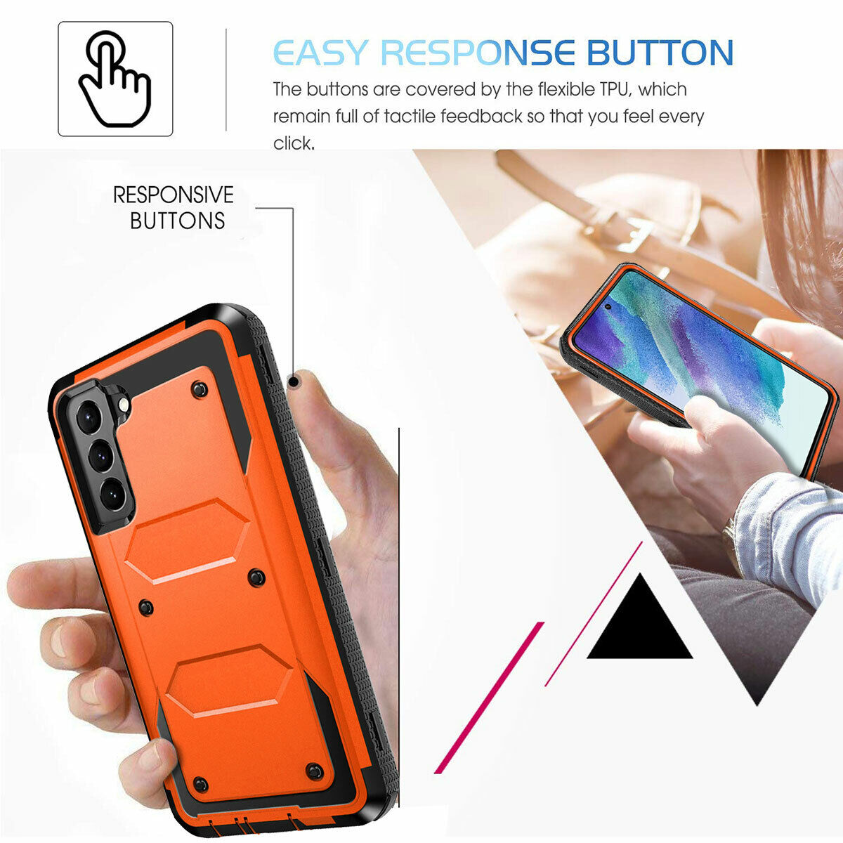 For Samsung Galaxy S21 FE 5G Shockproof Case Rugged Phone Cover w/ Accessories