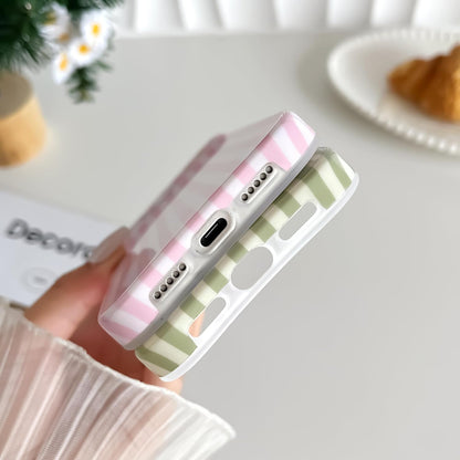 for Iphone 17 Pro Case Cute Striped Phone Case Soft TPU Slim Shockproof Phone Co