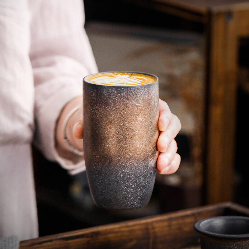230ml Retro Coarse Pottery Espresso Coffee Cup Ceramic Teacup Mug Drinkware High