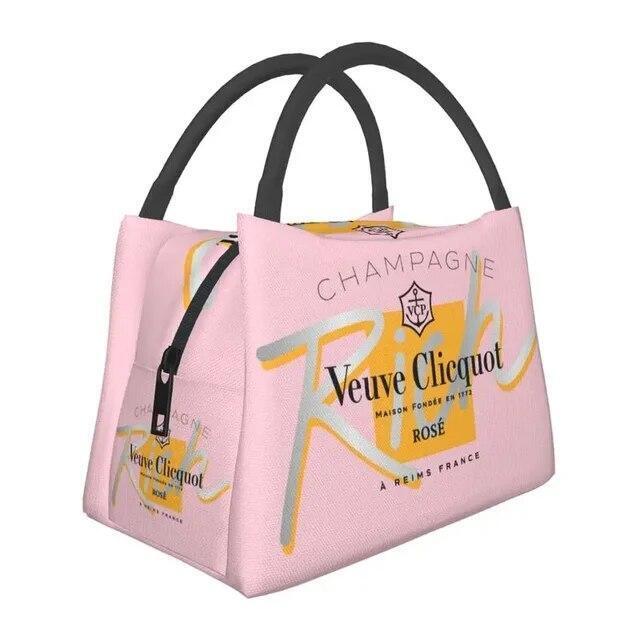 Custom Clicquot Champagne Lunch Bags Men Women VCP Warm Cooler Insulated Lunch B