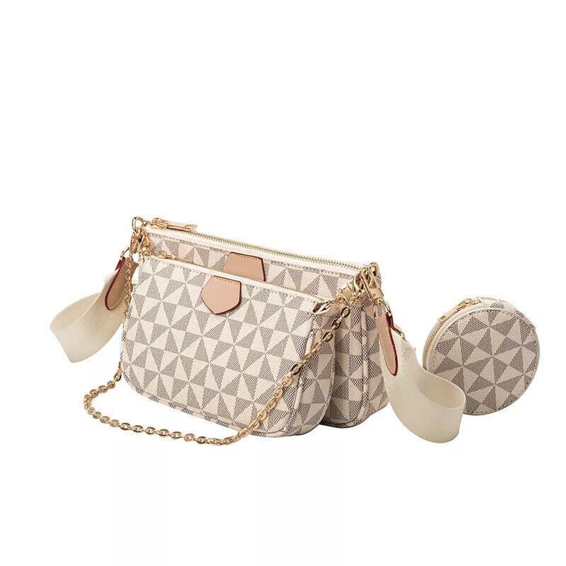 3 In 1 Fashion Luxury Leather Women Handbag Shoulder Purse Crossbody Tote Bags