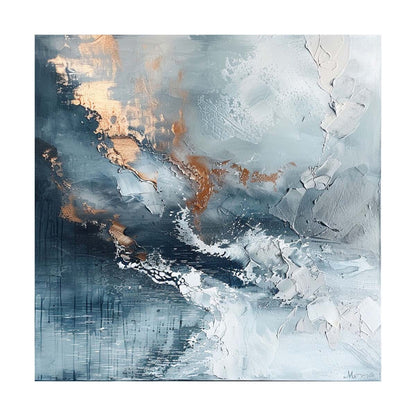 Handpainted Blue Abstract Oil Paintings On Canvas Abstract Wall Art Home Sea
