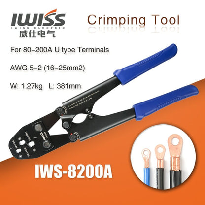 IWISS Crimping Plier Tools U Type Terminal Crimping Plier for Crimp 80A to 200A
