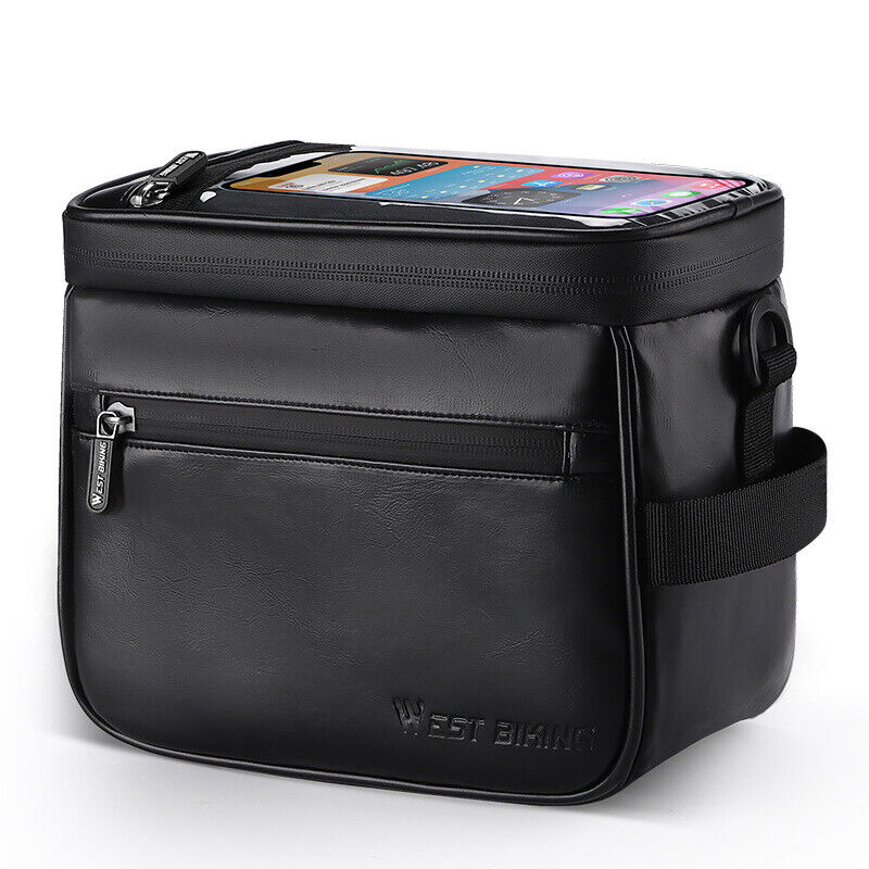 Waterproof PU Leather Bicycle Handlebar Touch Screen Bag Insulated Coolers Box