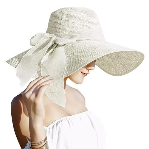Womens Bowknot Straw Hat Foldable Beach Sun Hat Roll up Summer Caps 12 color