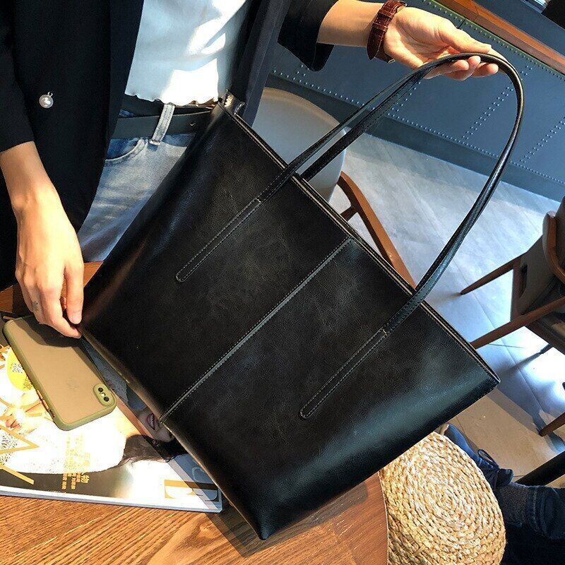 Genuine Leather Handbag Women Office Female Tote Big Shoulder Bags