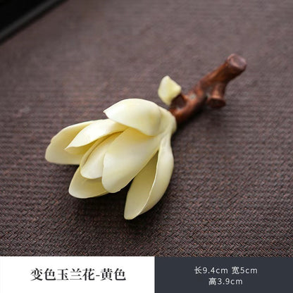 Jade Orchid Flower Tea Pet Ornament Home Tea Table Decoration Ornaments