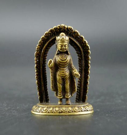 1.8inch China Collection Archaize Brass Tantric Buddha Small Statue Ornament