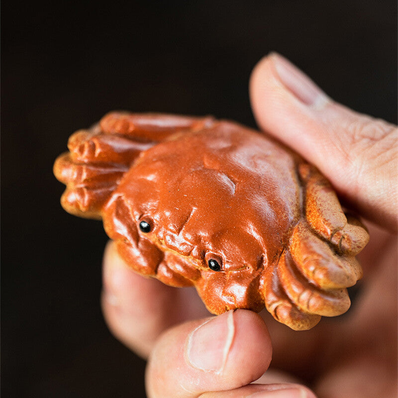 Creative Tea Pet Yixing Zisha Duan Clay Crab Statue Handmade Artware Decoration