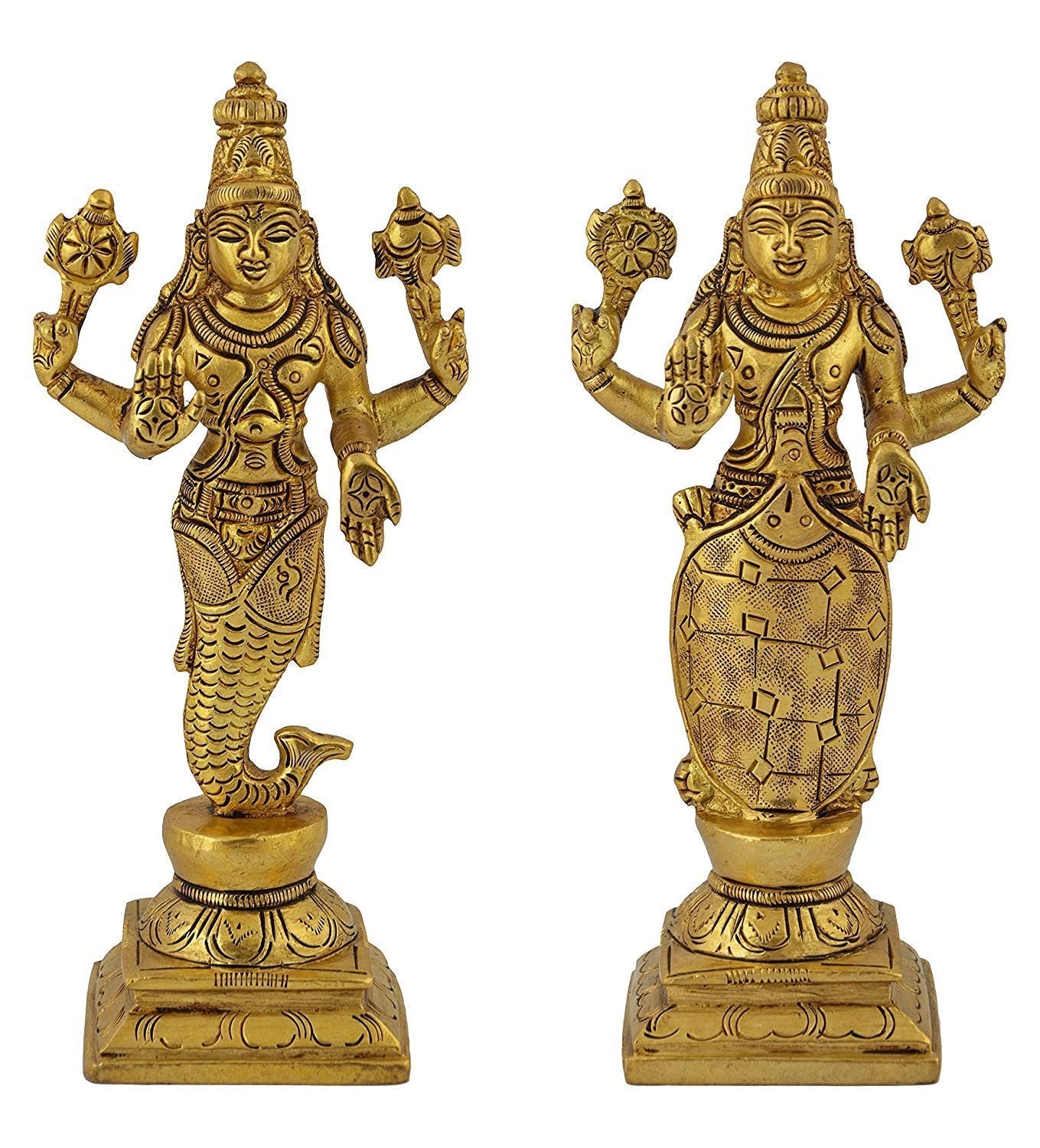 Brass Dashavatara of Lord Vishnu Statues Ten Incarnations Avatars Idol Figurines
