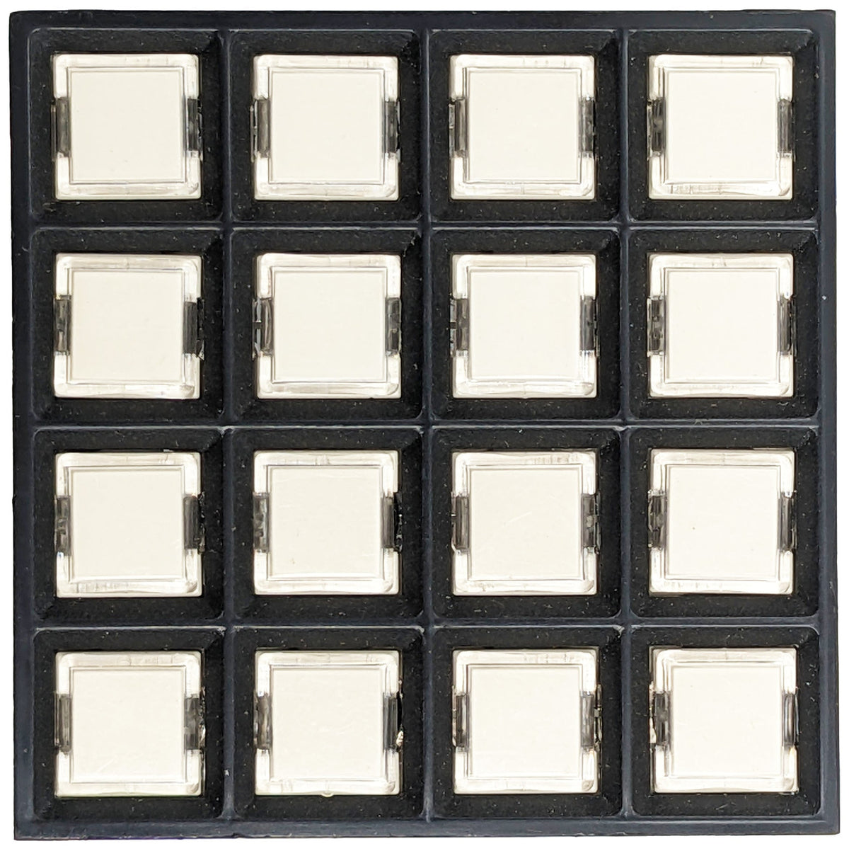 16 Button (4 x 4 Matrix) Keypad Switch w\ Blank White Keys, Tactile Feedback