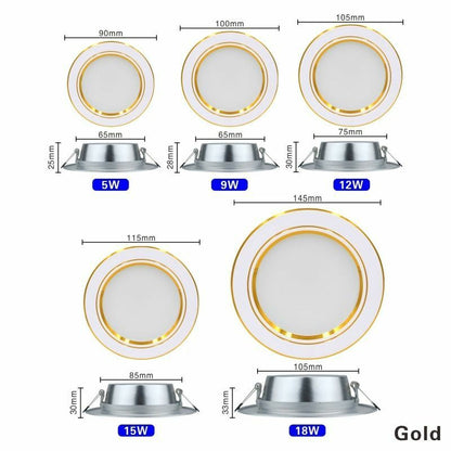 LED Downlight Ceiling Light 10pcs 220V 5W 9W 12W Recessed Round Led Panel Light