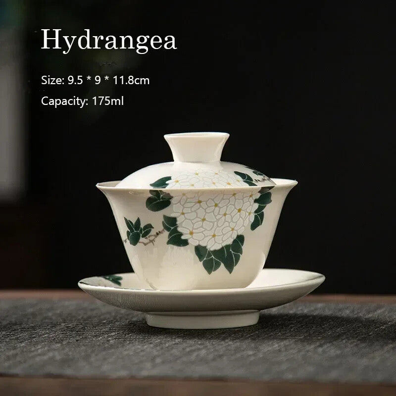 Japanese Grass Grey Ceramic Cover Bowl Tai Li Bowl Tea Has A Cover Bowl 175ml