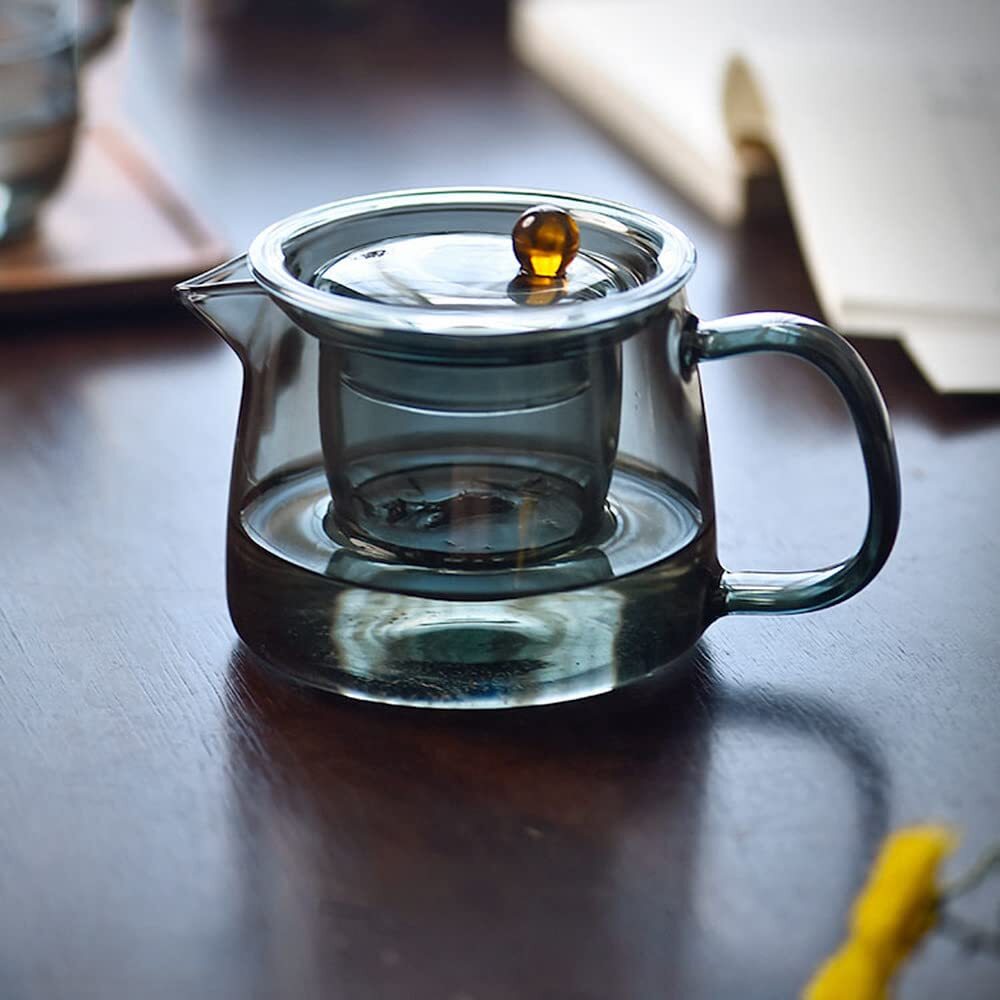 350ml Teapot Glass Kung Fu Tea Set Heat Resistant Tea Water Separation Kettle