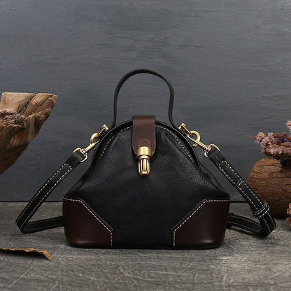 Vintage Shoulder Bag Genuine Leather Bag Retro Handbag Crossbody Purse Polyester