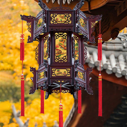 Palace Lantern Carved Wooden Chinese Lantern Balcony Red Outdoor Decoracion