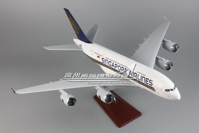 45CM 1:160 SINGAPORE AIRLINES AIRBUS A380 9V-SKA Passenger Airplane Resin Model