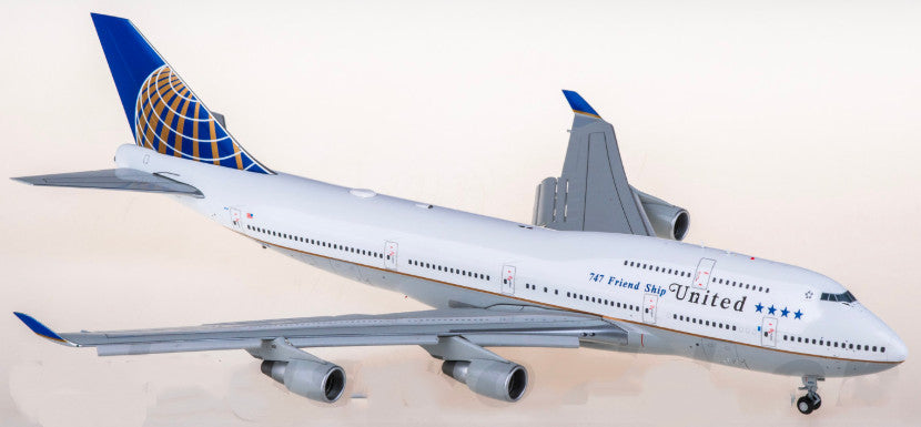 1:200 JC Wings United Airlines B747-400 Flap Down Plane Diecast Aircraft Model