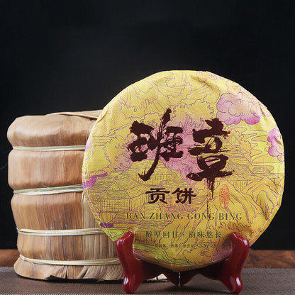 Lao Ban Zhang Ripe Puer Tea Cake Fermented Puerh Organic Tea Cake 357g/12.59oz