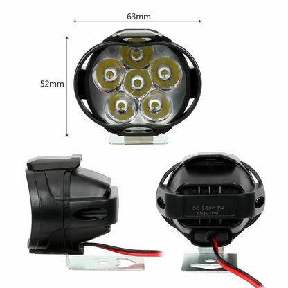 Motorcycles Headlight 2Pcs 6500k Super Bright 6 LED Working Spot Light Motorbike