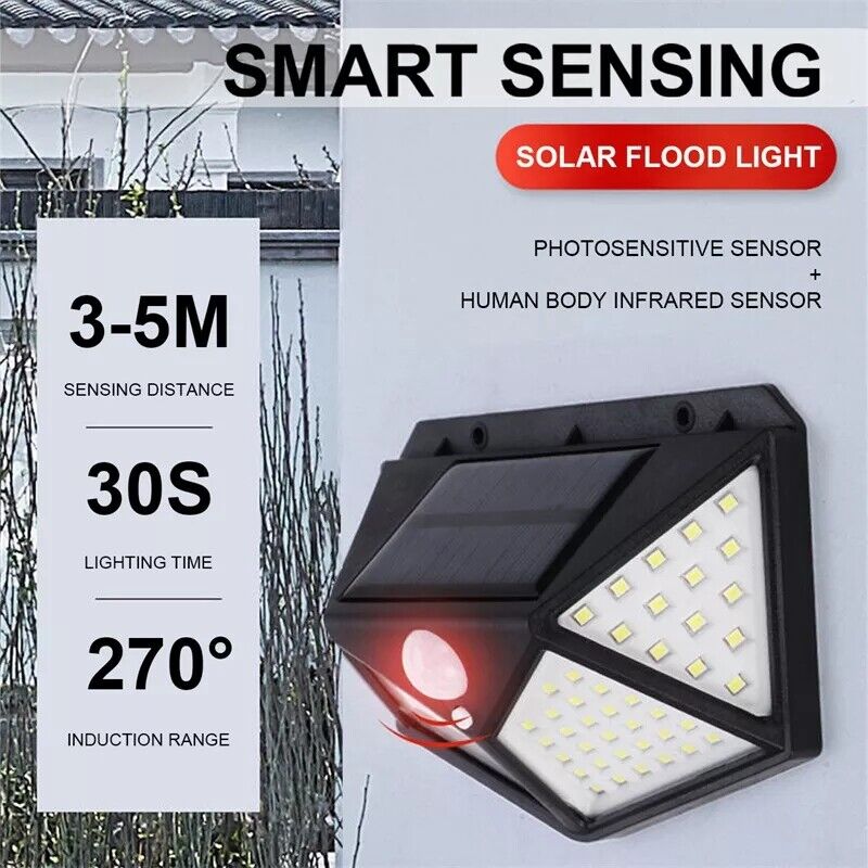 Lampara Super Brillante Luces LED Solar Para Exterior Jardin Sensor Movimiento