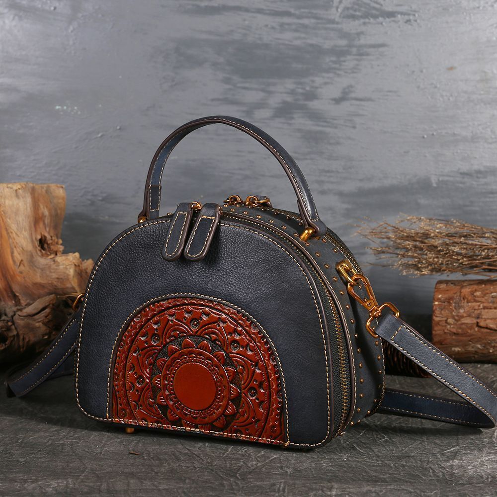 Handbag Genuine Leather Shoulder Bag First Layer Cowhide Diagonal Bags Polyester