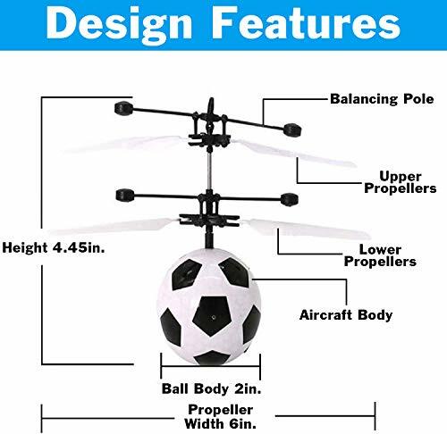 Magic Flying Hover Ball with Lights, Fun Helicopter Gadget Toy Hovers Above Y...