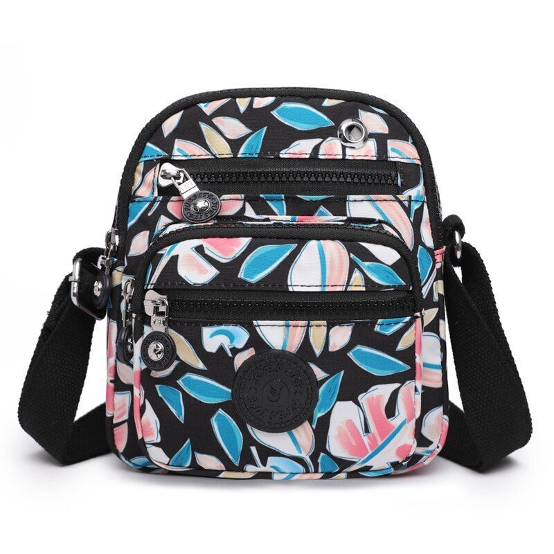 Nylon Printing Shoulder Bags Elegant Crossbody Travel Fashion Zipper Pocket Bag