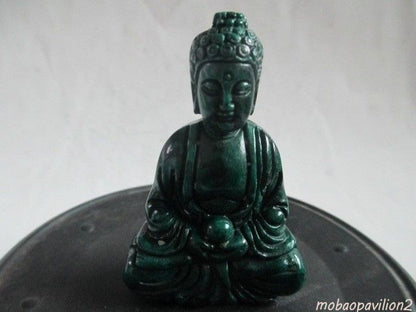 Manual Sculpture Old Jade In Ancient Buddha Statue Home Decor Collected