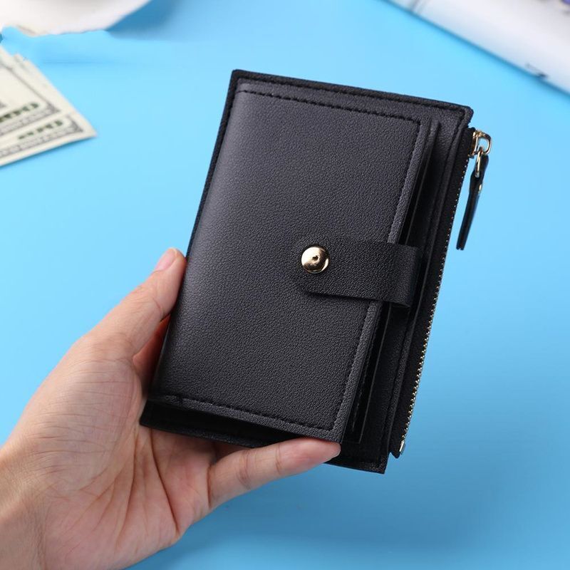 Credit Card Multi-slot Holder Synthetic Leather Mini Coin Purse Wallet Case Blue