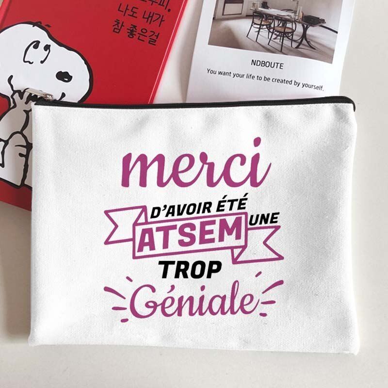 Canvas Makeup Bag White Cosmetic Beauty Organizer Toiletry Storage Pouch Purse