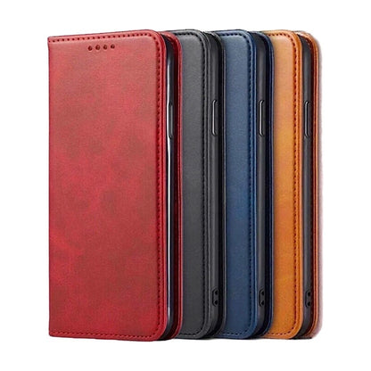 For iPhone 17E 16 15 14 13 12 Plus Pro Max Air Leather Magnetic Flip Wallet Case