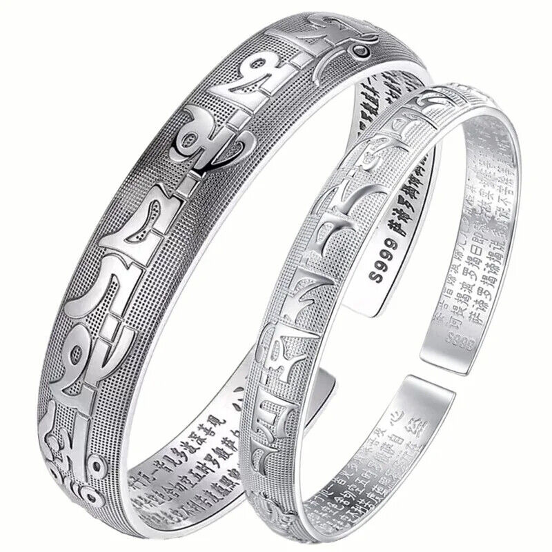Women Bracelet Om Mani Padme Hum Bangle Engraved Sanskrit Men's Buddhist Jewelry