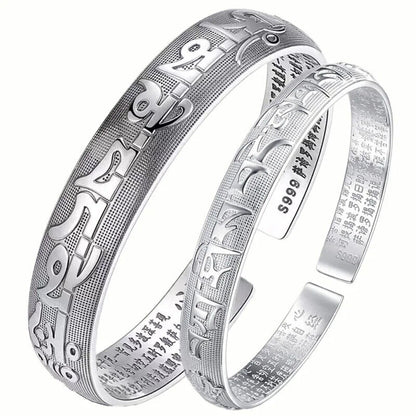 Women Bracelet Om Mani Padme Hum Bangle Engraved Sanskrit Men's Buddhist Jewelry