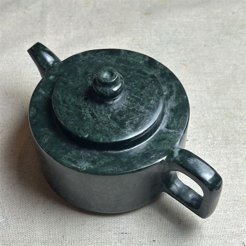 Natural Tibetan Medicinal Stone Jade Teapot Original Stone Wellness Tea Ware 5pc