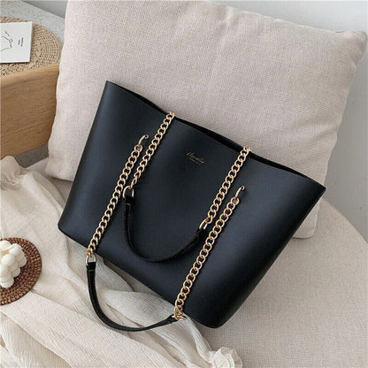 Pu Leather Shoulder Bags Women Handbag Chain Tote Bag Shopper Hand Bag Totes