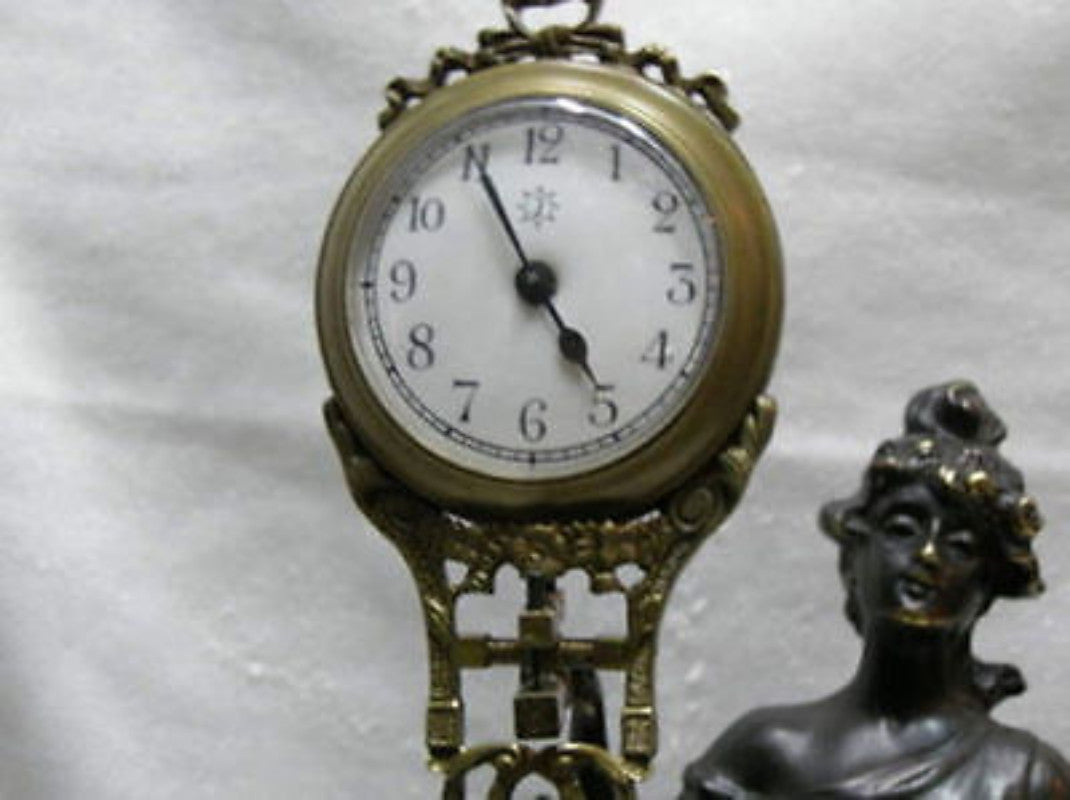 Chinese Wonderful Attractive Copper Statue Belle Swing Machine Clock