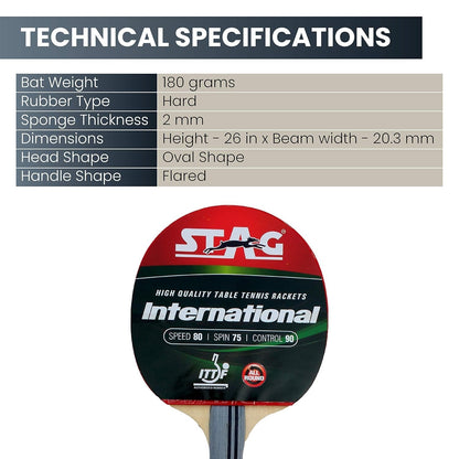 Table Tennis Racquet with wodden case 180 grams Intermediate ITTF Approved