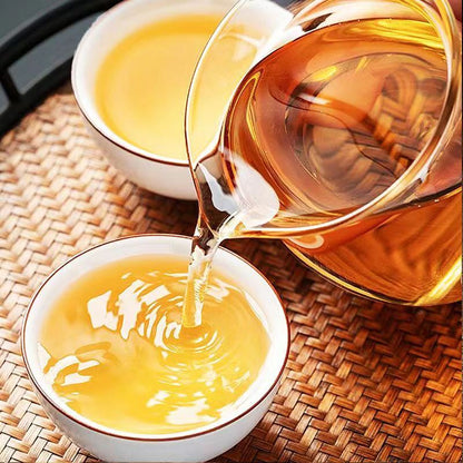 357g Yunnan Green Tea Pu'er Menghai Qizi Old Tree Raw Puerh Tea Cake