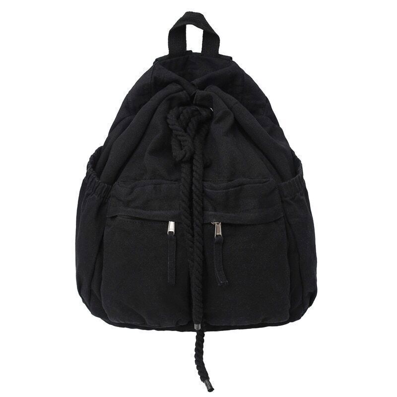 Ladies Canvas Girl Book Bag Brown Laptop Backpack Women Travel School Bag Cool