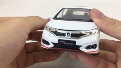 1:28 HONDA Fit GK5 Diecast Model Car Toy Sports Car Vehicle Sounds Lights Gift