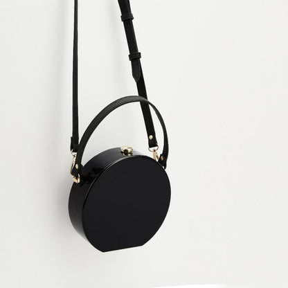 Acrylic Bag Mini Round Messenger Bag For Girls Casual Black Cross Body Shoulder