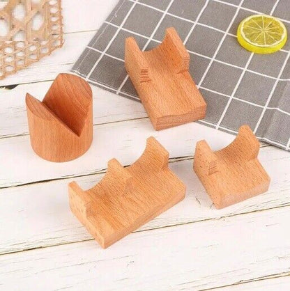 Japanese Sushi Rack Wooden Taco Snack Tray Food Holder Plate Cuisine Stand Decor