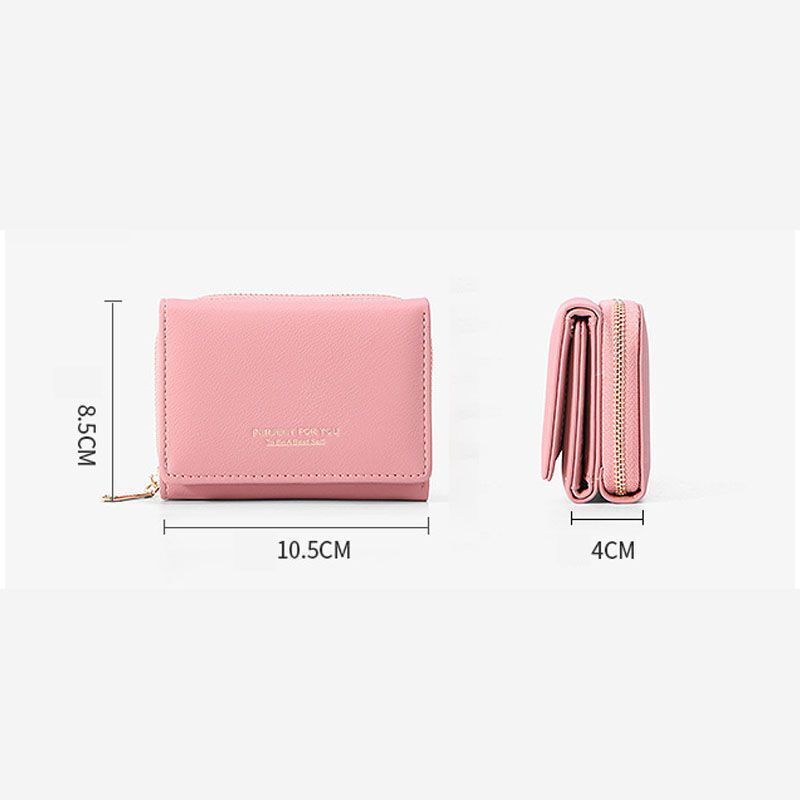 Women Wallet Multifunctional Folding Multi-card Slot Card Bag Zipper Coin Purse