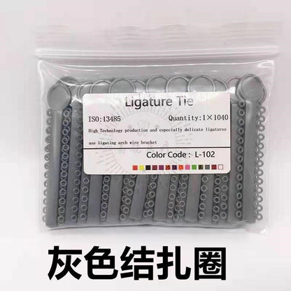 Grey Dental Orthodontics Elastic Elastomeric Ligature Ties Braces Bands New 1Bag